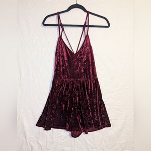 Fragile Velvet Burgundy Dress with Straps
